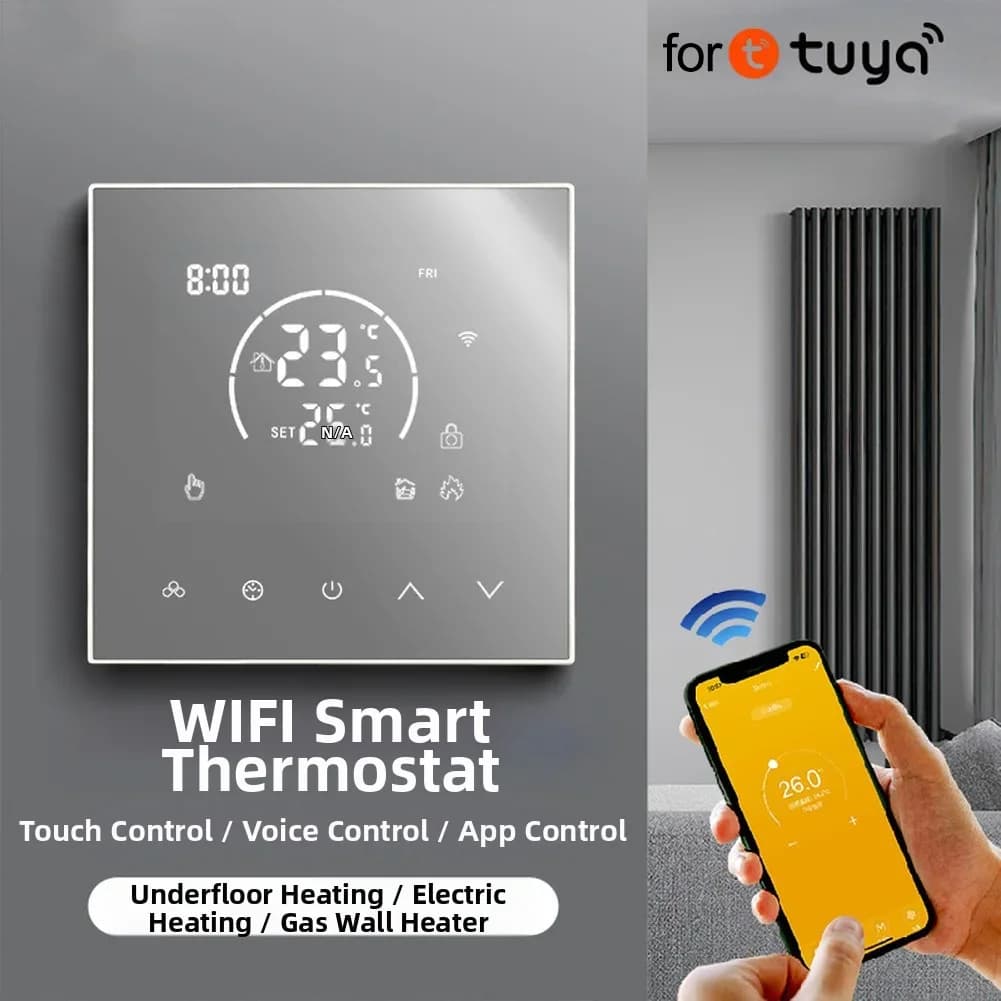 Termostato Smart Tuya con Controllo WiFi e Blocco Bambini - Per Riscaldamento e Accessorio per Miglioramenti Domestici