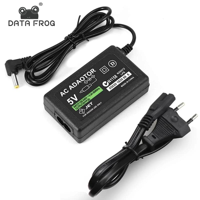 Adattatore CA DATA FROG per PSP1000 2000 3000 Cavo di alimentazione per caricabatterie da viaggio per spina europea PSP