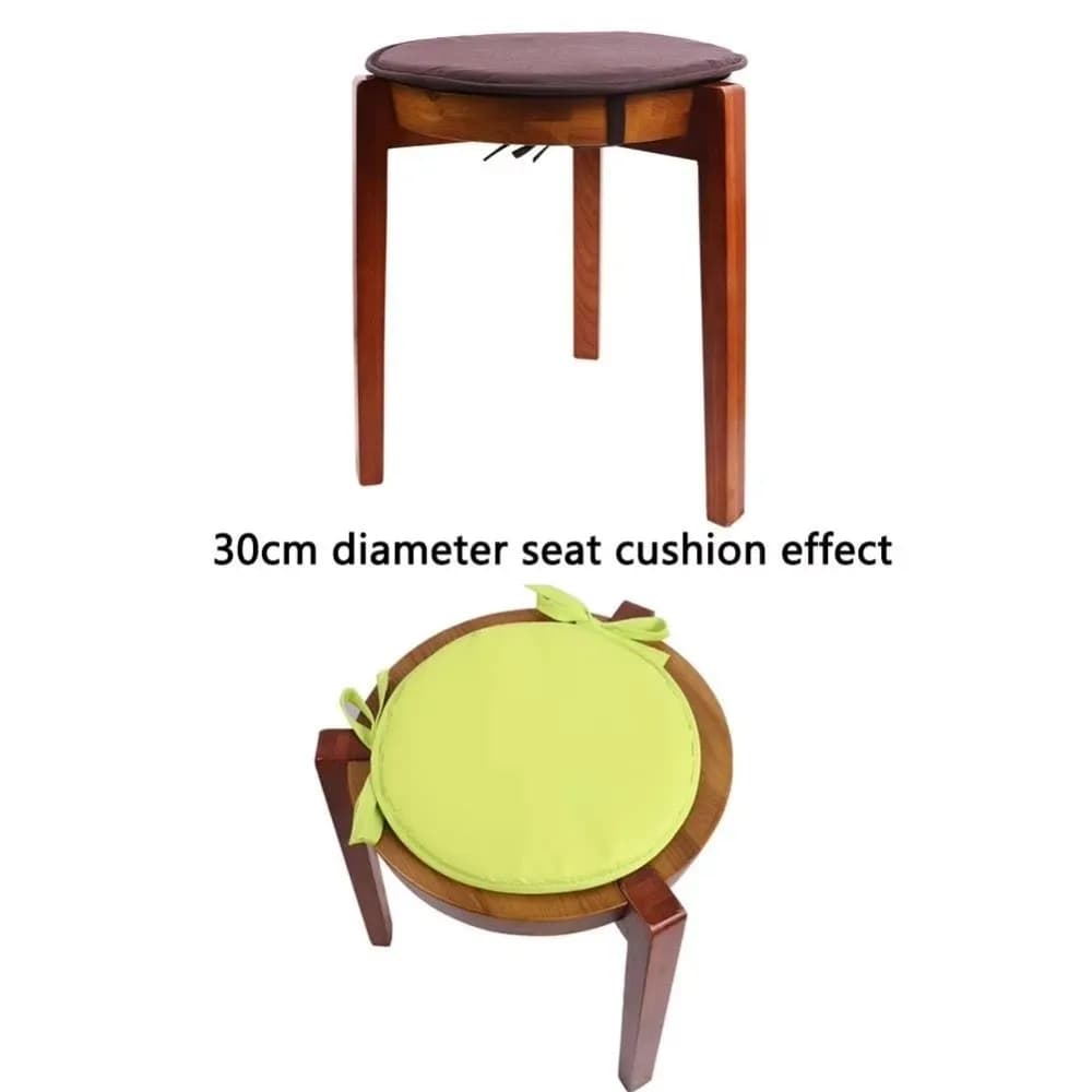 Thickened Sponge Round Chair Pad 30*30CM Washable Circular Chair Cushion Candy Color With Drawstring Seat Pad Cover
