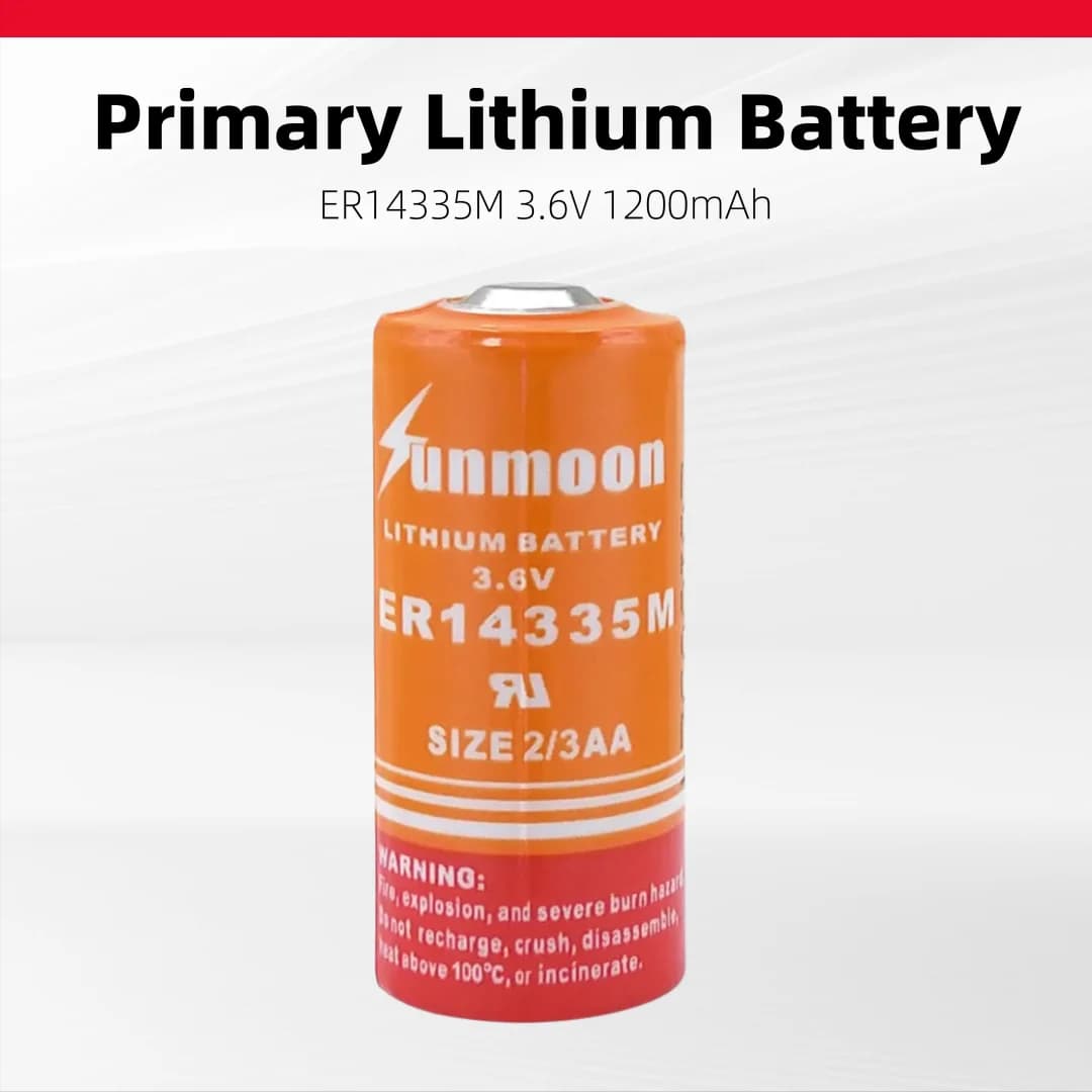 Sunmoon ER14335M 3.6V lithium battery 2/3AA used for industrial control servo PLC measuring instrument smoke detector