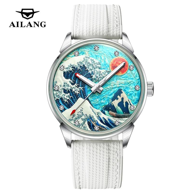 AILANG Brand New Luxury Original Mechanical Watch for Men Sports Silicone Strap Waterproof Fashion Automatic Watches Mens Reloj