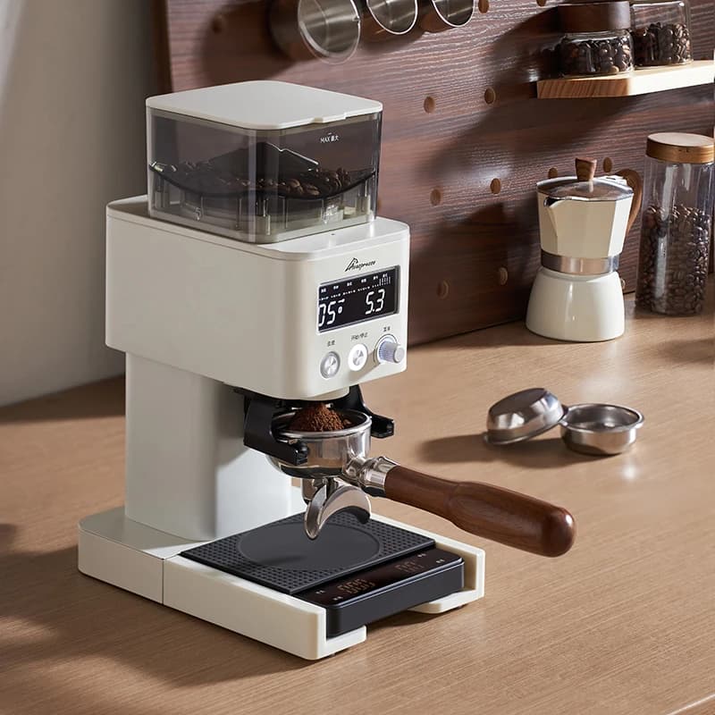 Macinacaffè elettrico con bava regolabile 30 livelli di macinazione per caffè espresso facile da pulire Invia bilance di caffè e barattoli di chicchi sigillati