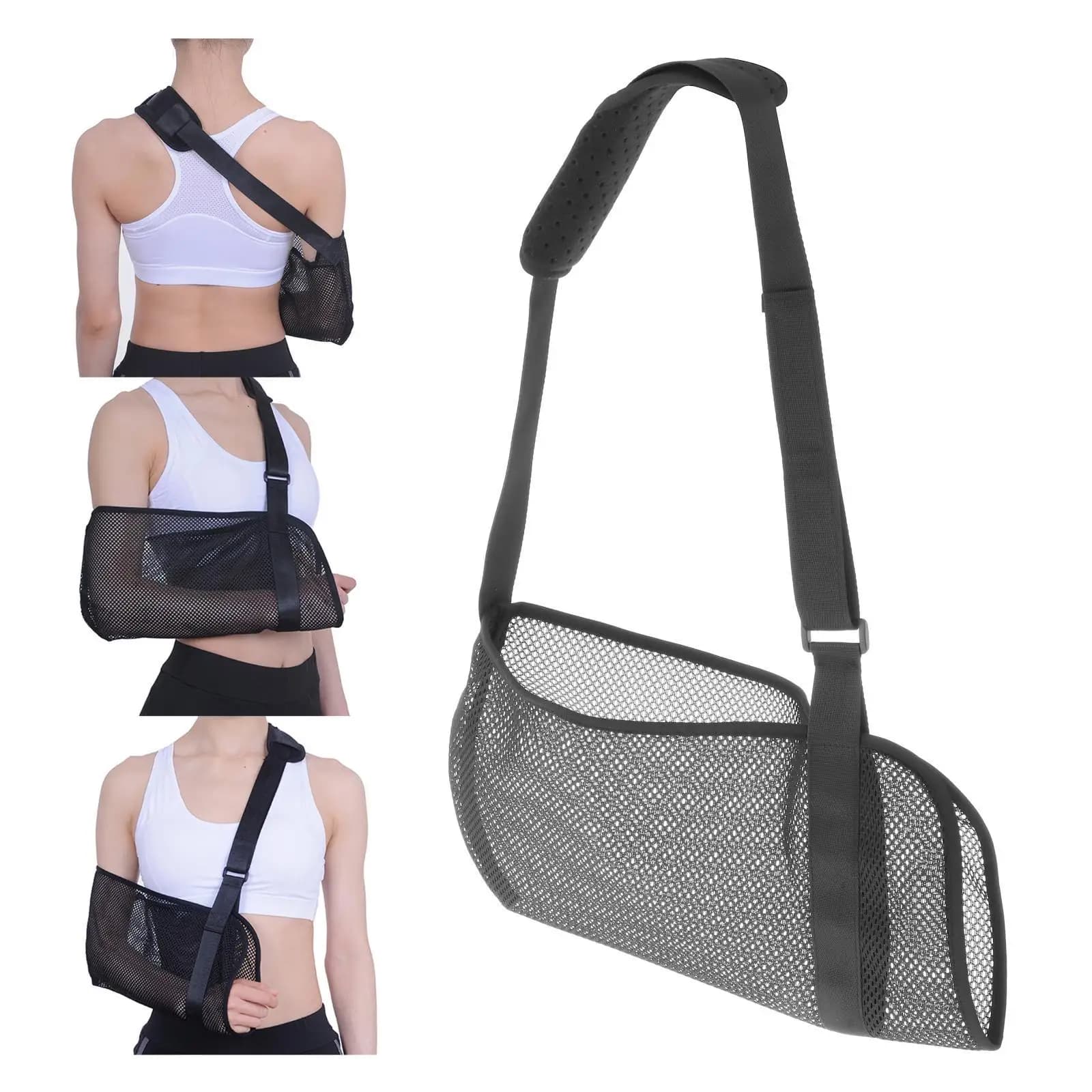 Imbracatura da braccio traspirante Cinghia di supporto regolabile Immobilizzatore leggero per infortuni Spalla Gomito Polso Rotatore Polsino Donna e uomo