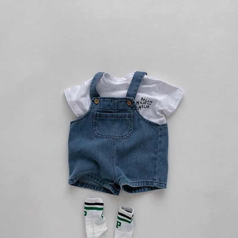 MILANCEL 2025 Set di vestiti per bambini estivi per bambini T-shirt per ragazze Completo per neonato T-shirt solida e pantaloncini in denim Completi per ragazzi