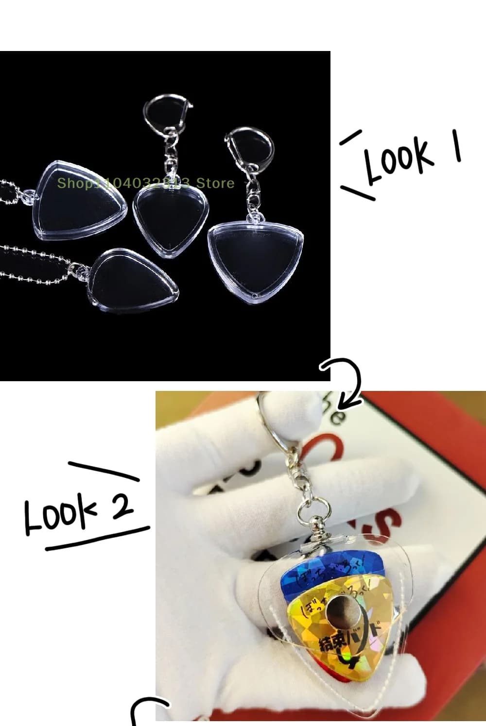 Guitar Pick Storage Bag Acoustic Case Holder Pendant Picks Holding Keychain Plectrum Case Guitar Pick Collection Box