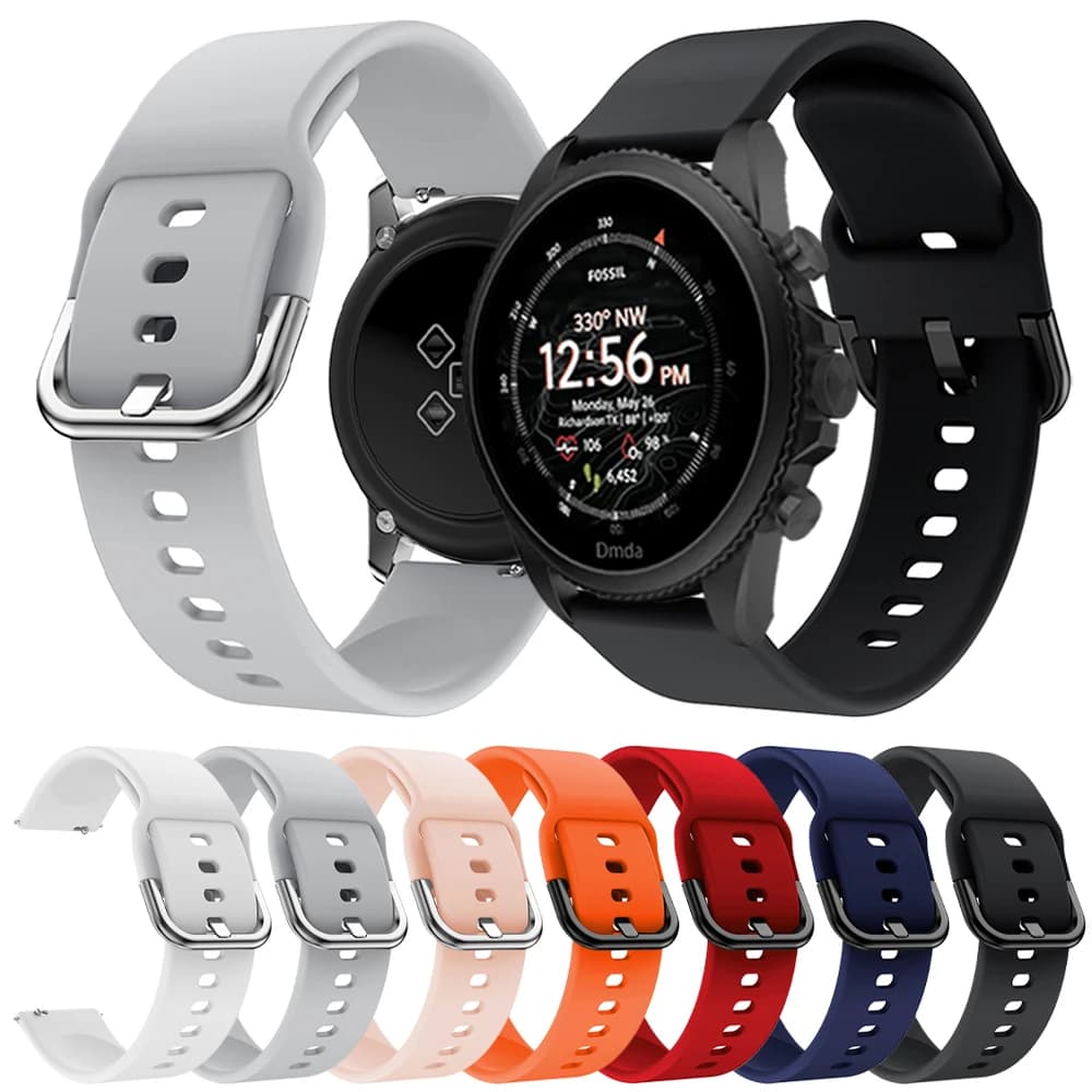 Cinturino sportivo in Silicone da 20mm 22mm per cinturino Fossil GEN 6 44mm per Fossil Gen 5 5E LTE 45mm HR bracciale sportivo Gen 4 da uomo