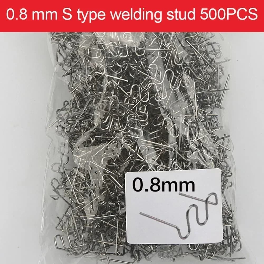 500 pz 0.6/0.8mm Chiodi di Saldatura In Acciaio Inox Cucitrice A Caldo S Onda Graffette di Riparazione di Plastica Saldatrice Paraurti Strumenti di Saldatura