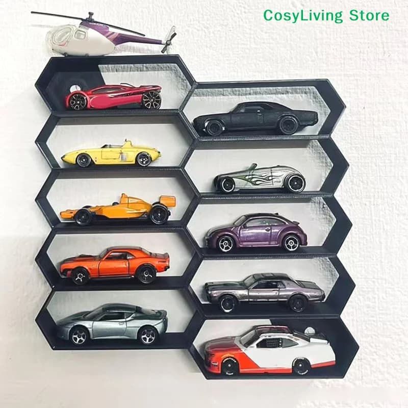 [CL]10 Grids Display Rack Creative 3D Printing Car Model Storage Box Large Capacity Collection Show Holder Save Space[CL]