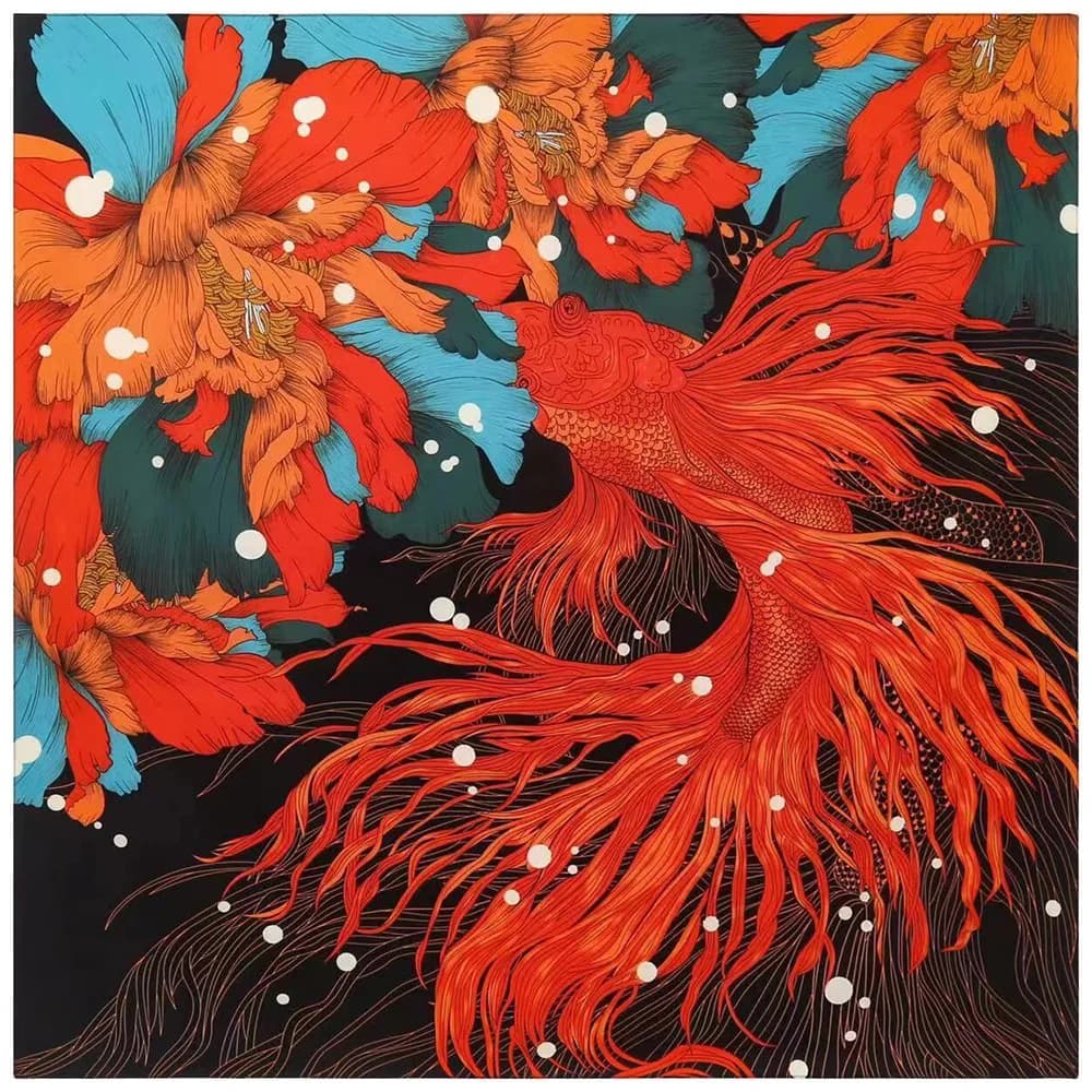 130 CM * 130 CM Sciarpa di seta Donna Grandi Scialli di lusso Pesce rosso Fiore Design Sciarpe quadrate Echarpes Foulard Femme Fazzoletto da collo