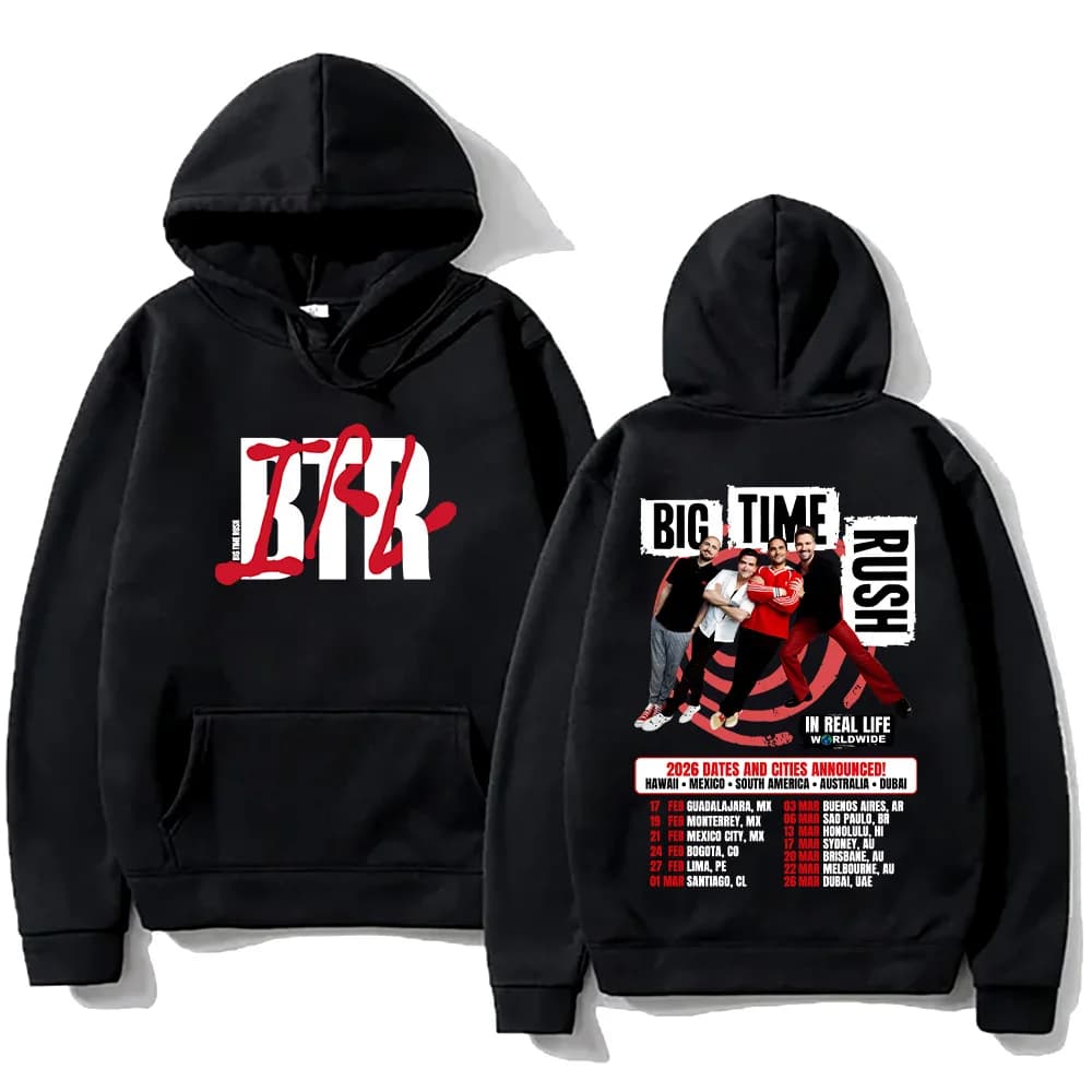 Big Time Rush Pullover BTR nella vita reale In tutto il mondo 2026 Tour Felpe con cappuccio Autunno Nuove donne Uomo Felpa a maniche lunghe High Street Felpa con cappuccio