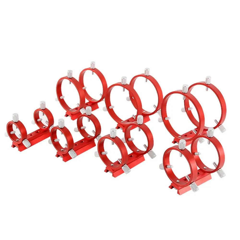 Set di Supporti per Telescopio di Colore Rosso, Kit Anelli Guida per Tubi di Telescopio con Diametro 42/50/60/68/80/90/102mm