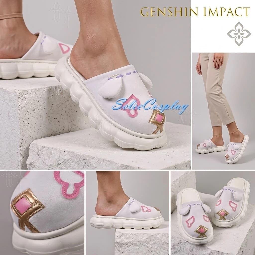 Genshin Impact Citlali New Skin Cosplay Slippers Two Dimensional Anime Game Soft Sole Women Indoor Pattern Design Non-slip Linen