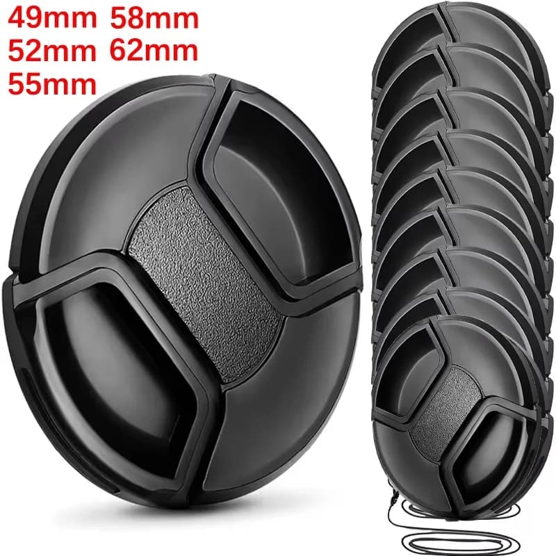 Copriobiettivo per Fotocamera DSLR, Copriobiettivo Anteriore per Canon Nikon Sony Olympus Fuji Lumix 37/43/46/49/52/55/58/62/67/72/77/82mm