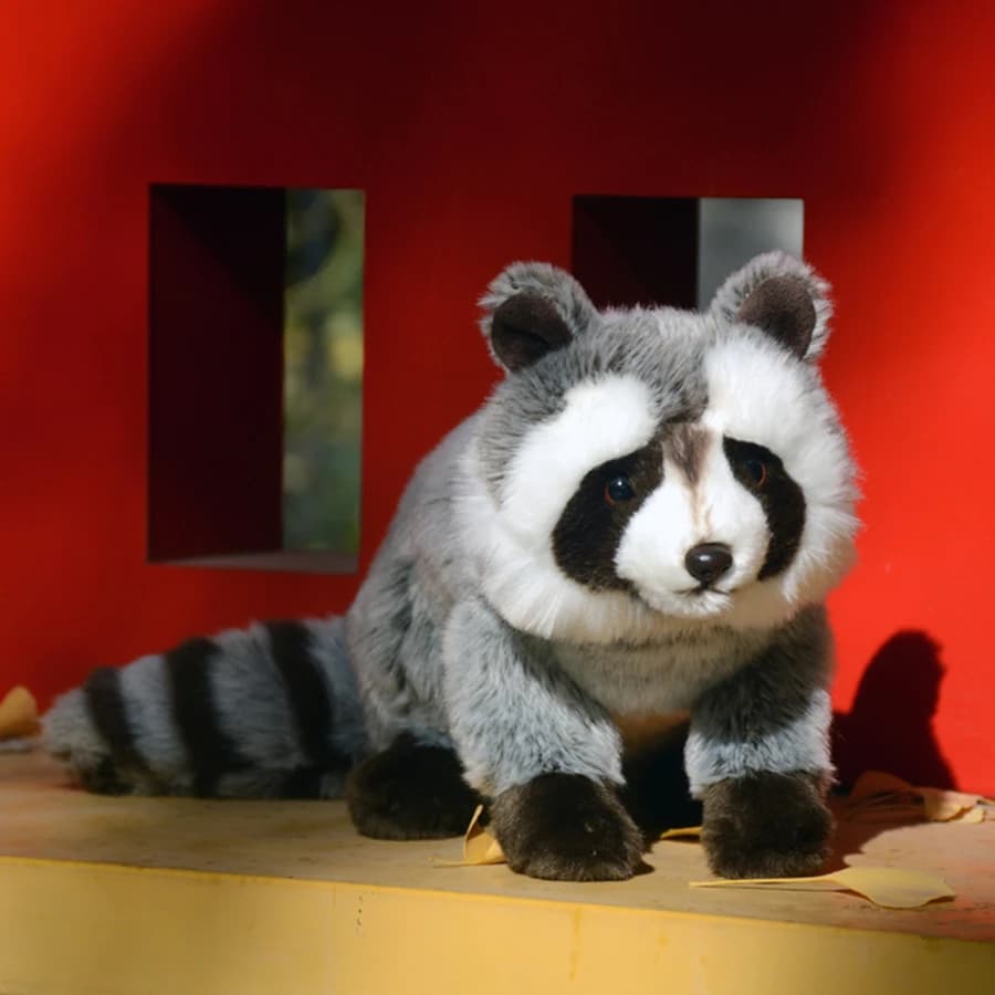 Peluche Realistico Procione, Giocattolo di Peluche a Forma di Procione, Bambola di Simulazione Procione Lotor, Peluche Panda Rosso per Collezionisti