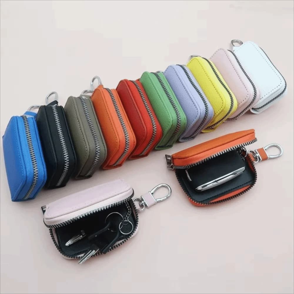 Portachiavi in Pelle PU da Appendere in Vita, Design Compatto, Portachiavi con Cerniera, Custodia per Chiavi Auto