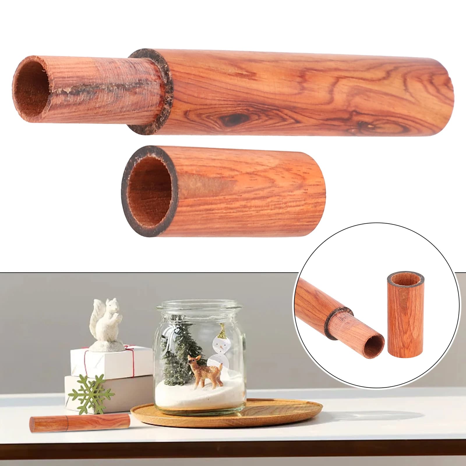Scatola di immagazzinaggio da 10,5 cm per joss-stick per conservare la linea Joss-stick incenso linea di legno di sandalo tubo di incenso pera barreel strumento accessorio
