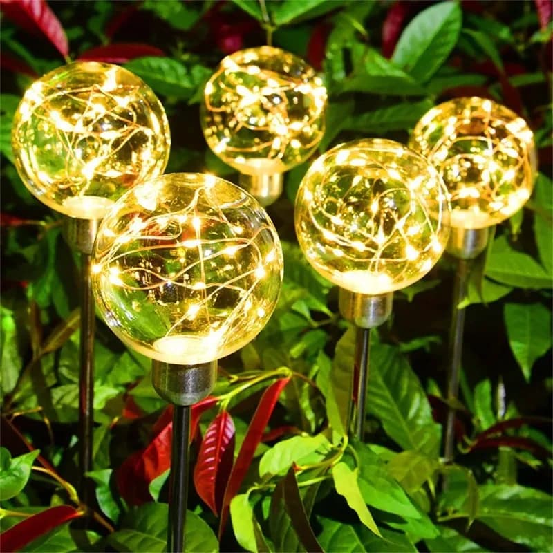 Sfera Luminosa LED Solare Colorata a Luce Calda, Ideale per Giardino, Prato, Cortile, Balcone, Feste, Festival, Decorazione e Illuminazione Esterna