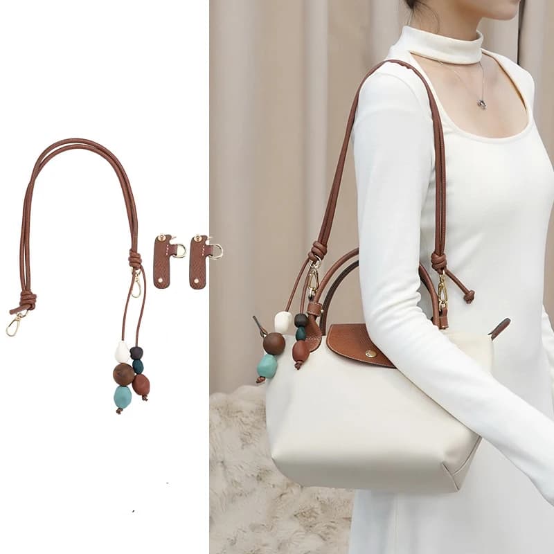 LONGCHAMP Fashion Handbag Ceramic Beads Strap Without Punching Adjusted Buckle Decoration Women's Bag Accessories