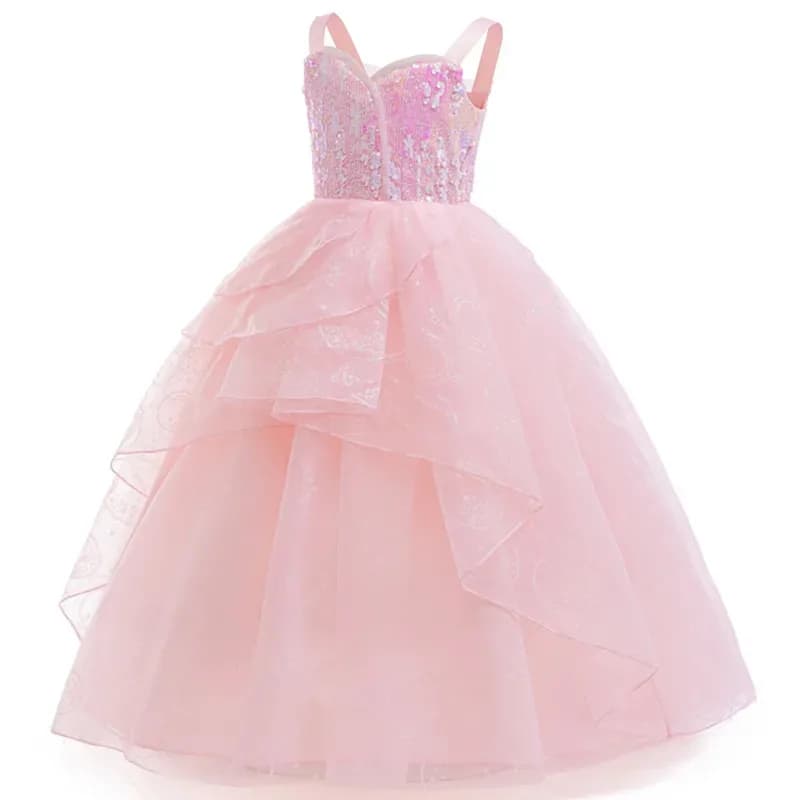 Film Magic Evil Witch Dress Girls Costume cosplay rosa Abiti di Halloween con corona e guanti