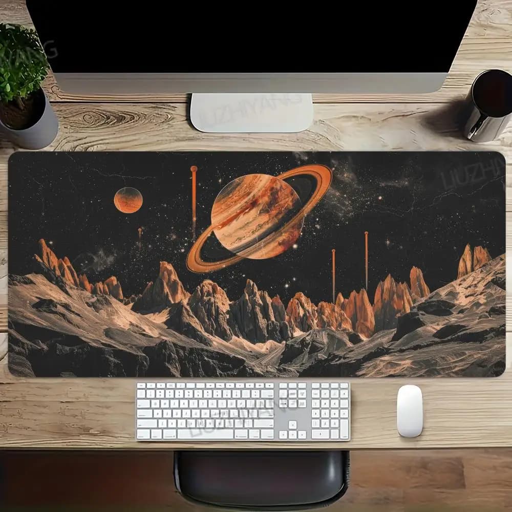 Tappetino per mouse Paesaggio spaziale Accessori per computer Gioco da ufficio Tappetini da tavolo XXL Tappetini per mouse per tastiera da gioco antiscivolo in gomma Tappetini da scrivania