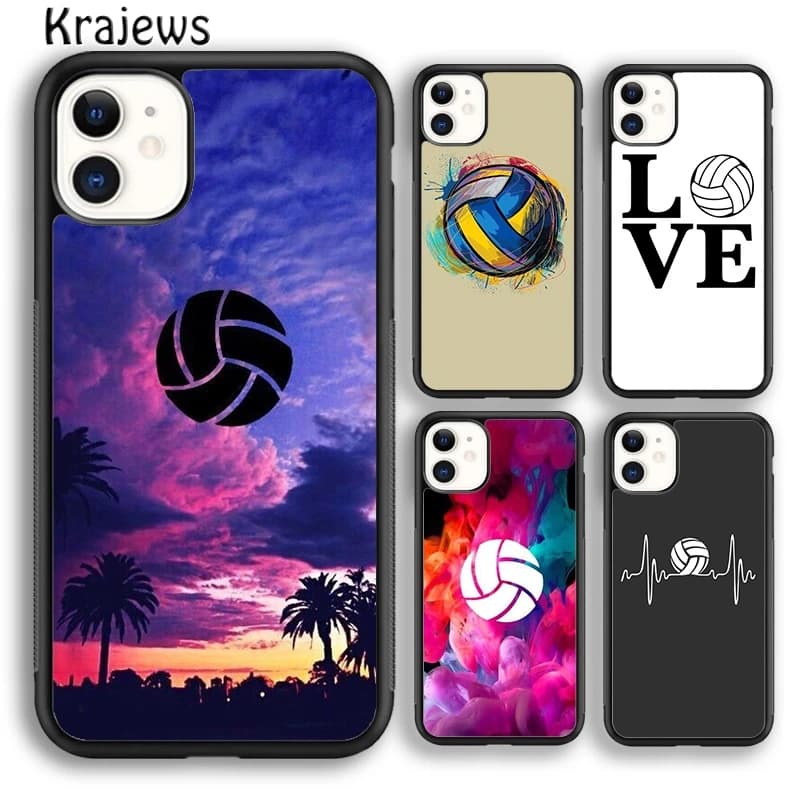 Cover per iPhone 17 Air 16 15 14 Plus 12 13 Pro Max con Design Sportivo a Tema Pallavolo