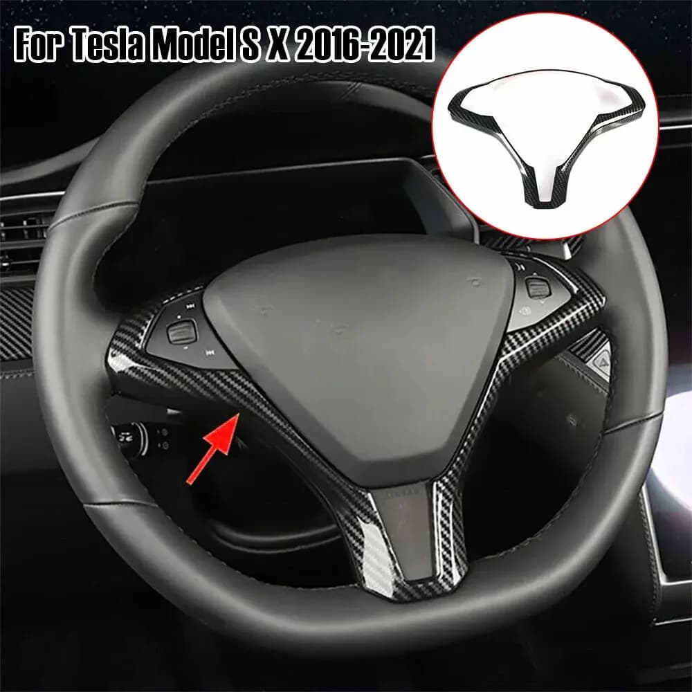 For Tesla Model X and Model S 2016-2021 ABS Style Carbon Fiber Interior Car Flyer Trim Cover Panel Decor Silver ABS