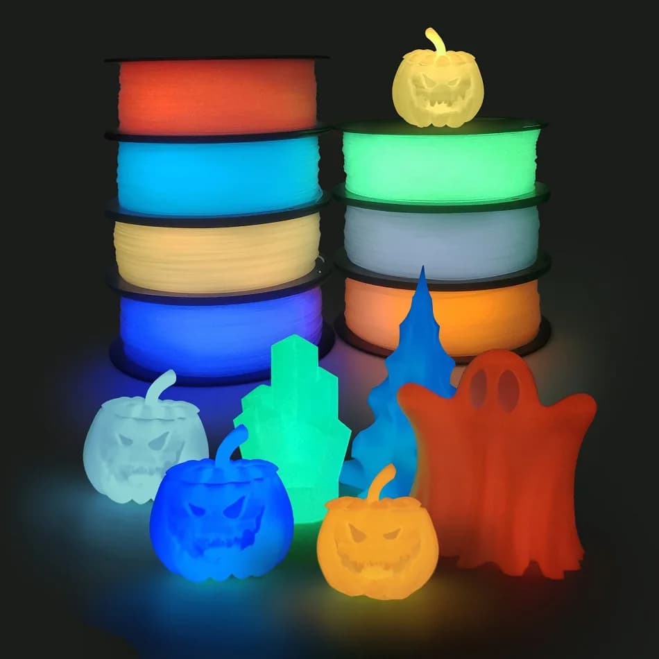Filamento 3D PLA Glow In The Dark 1kg 500g Filamento luminoso PLA 1,75mm Stampa 3D Materiali plastici filamento impresora 3d