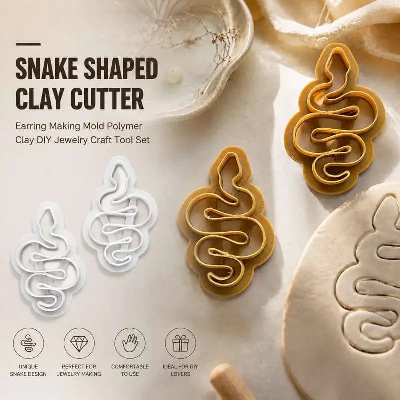 Polymer Clay Mold Snake Style Cutting Tool Earring Craft Template DIY Jewellery Making Accessory