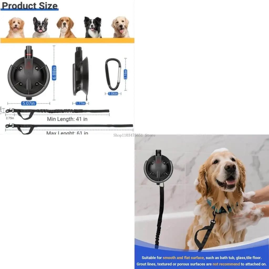 Stazione lavaggio per cani antiscivolo Controllo del bagno con ventosa in ABS a rilascio rapido