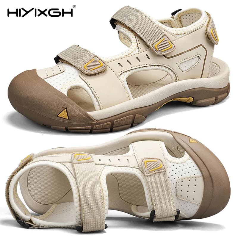 Vacation Summer Flats Non-slip Man Sandals New Design Men's Beach Shoes Handmade Leather Sandals Fashion Suitable Casual Shoes