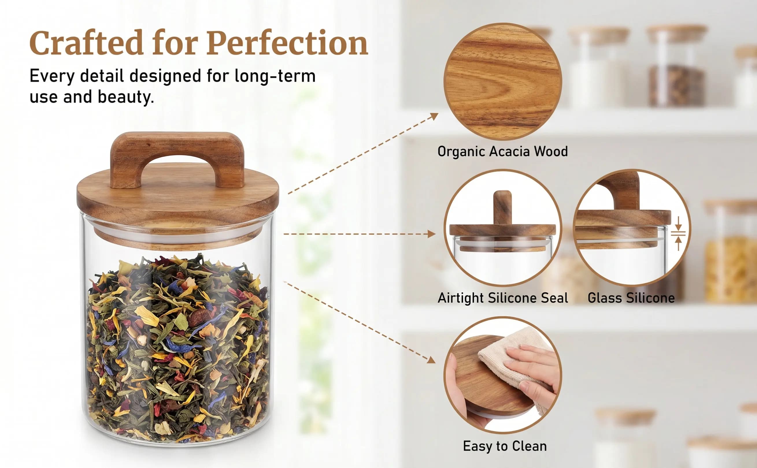 Wide Mouth Wooden Jar Lid 90Mm Inner Diameter Sealed Leakproof Reusable Storage Lid for Food Jars Spices Fruits Jam Professional