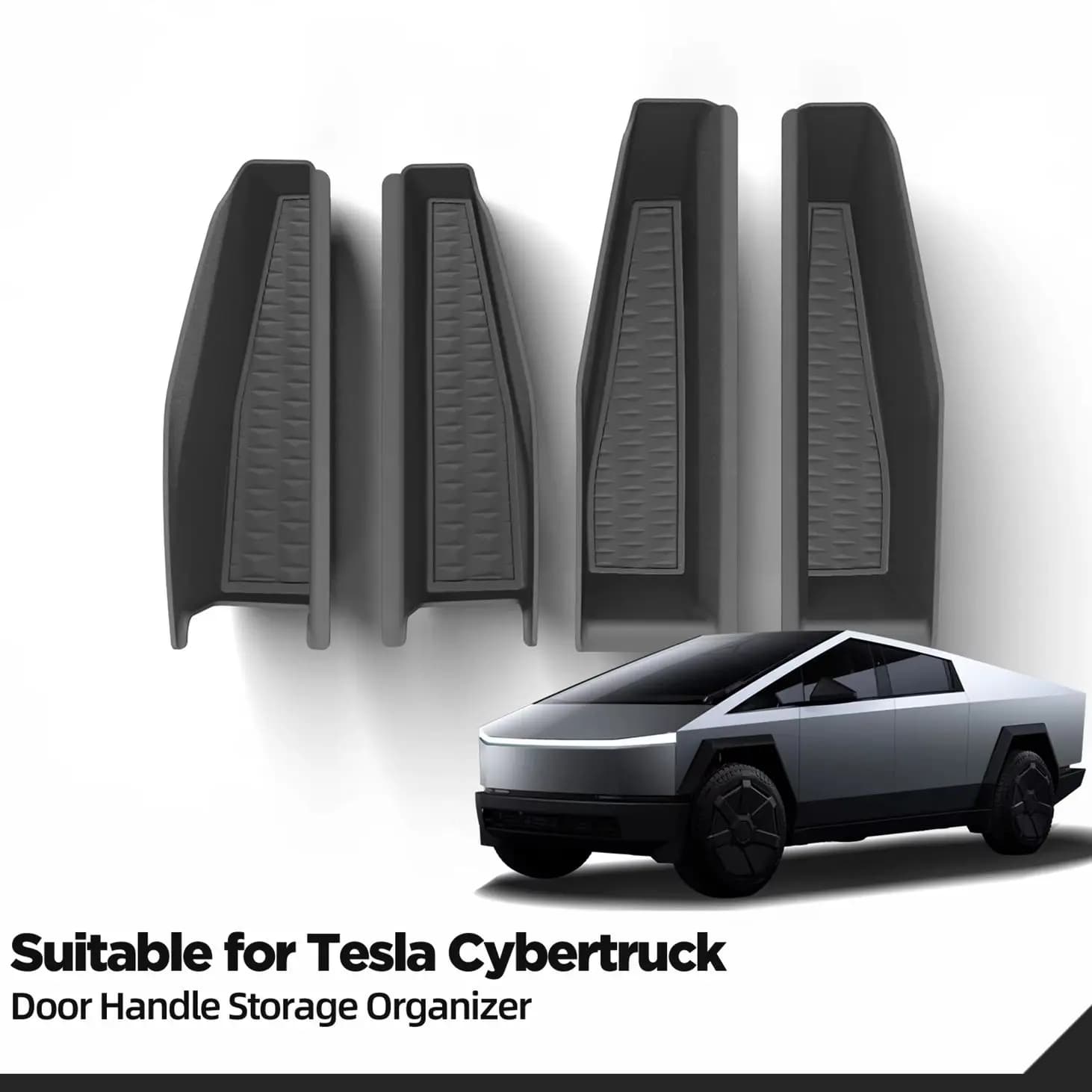 Scatola Portaoggetti per Maniglia Porta Tesla Cybertruck 2024 2025 2026, Organizzatore per Porta Anteriore e Posteriore in ABS, Accessori Auto