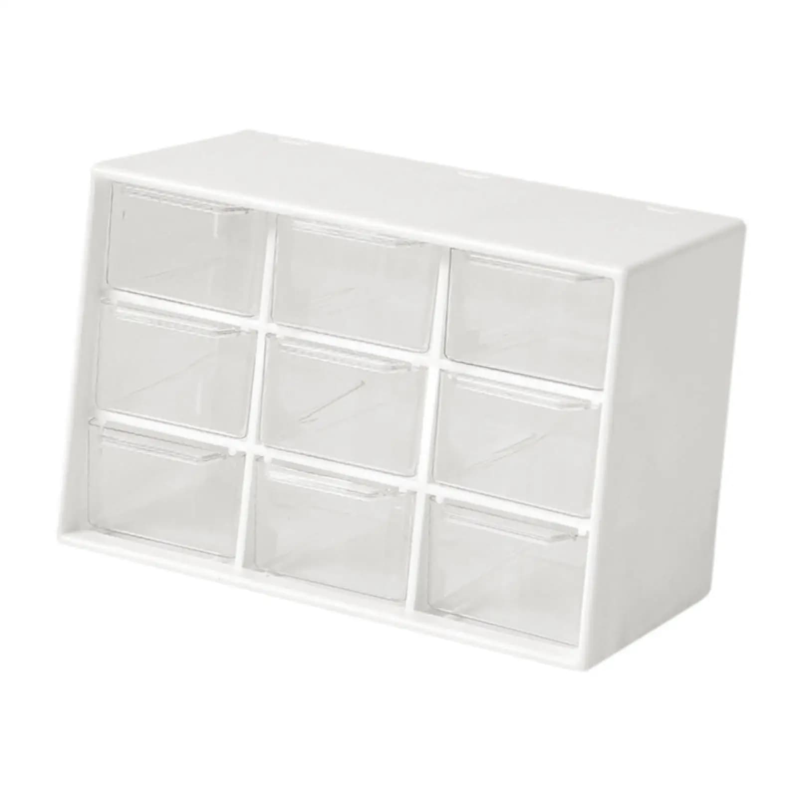 Organizer per cassetti piccoli per organizer da scrivania per gioielli, organizer per ufficio, 9 cassetti, bianco