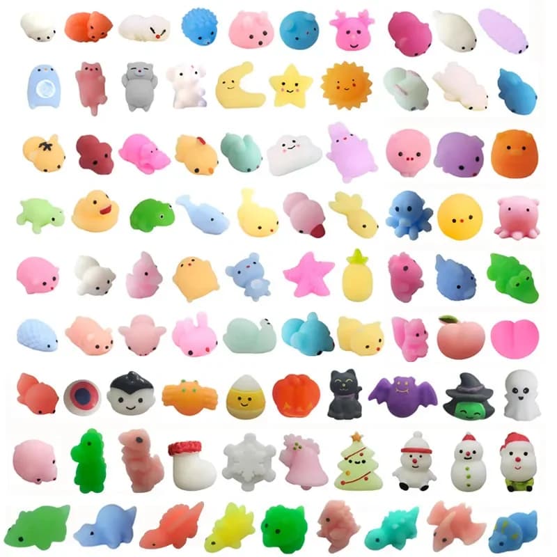 Kawaii Squishies Mochi Squeeze Toy Cute Animal Antistress Ball Squishy Fidget Sticky Stress Funny Stranger Toys Kids Pink Gift