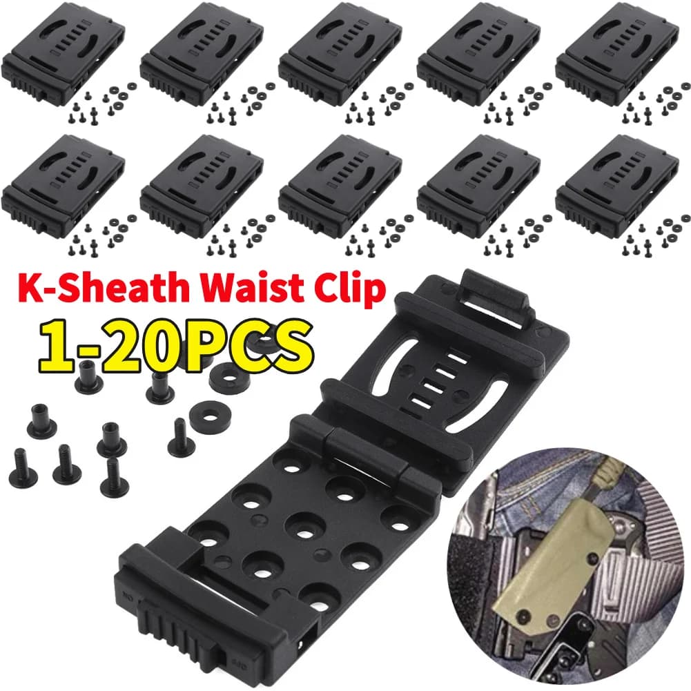 1-20 Pz K Guaina Kydex Clip per cintura Coltello da caccia Fodero Kit Tek Lok Morsetto per cintura Cintura Mag Pistola Fondina Vita posteriore Clip
