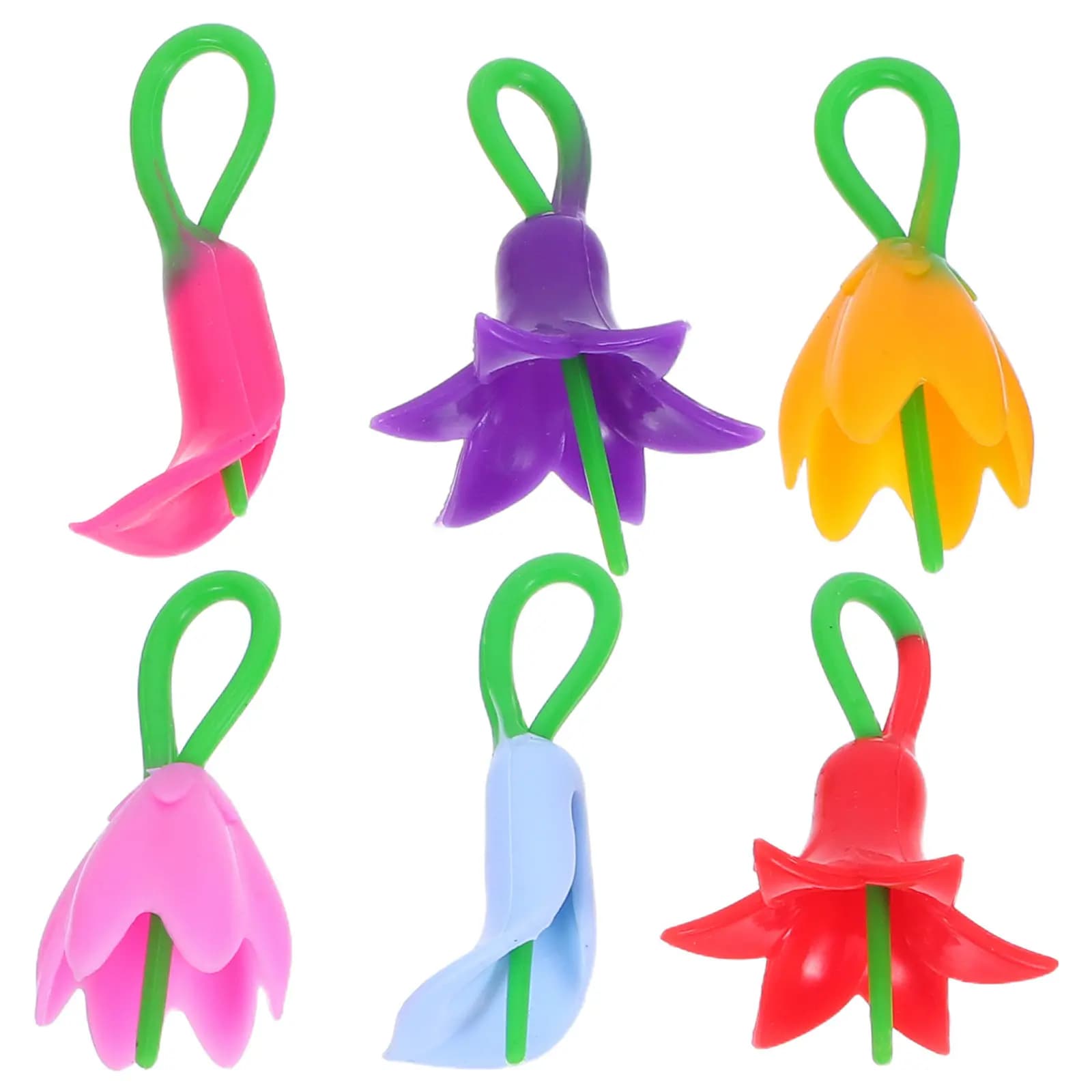 6Pcs Silicone Flower Shape Wine Charms Elegant Glass Identifiers for Red White Wine Goblets Party Decor Birthday Christmas Gift