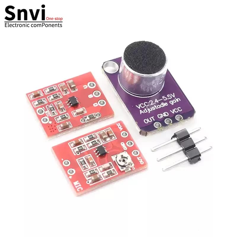 Modulo Amplificatore per Microfono Electret Snvi MAX4466 con Guadagno Regolabile, Scheda Sensore Preamplificatore Audio per Progetti Fai-da-te Arduino
