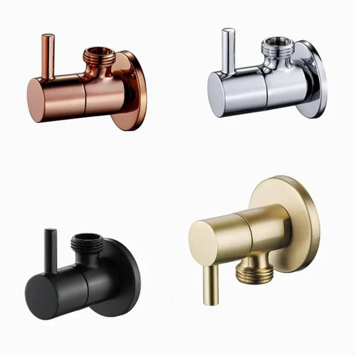 1/2 "maschio x 1/2" maschio ottone bagno spazzolato oro nero valvola di arresto ad angolo rubinetto in rame cromato wc lavabo bagno lavanderia AG666