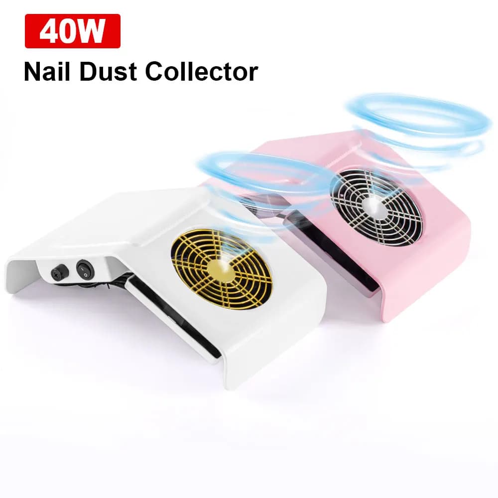 Collettore di polveri per unghie durevole da 40 W con custodia sostitutiva, aspirapolvere portatile per manicure per nail art, salone, casa e viaggi