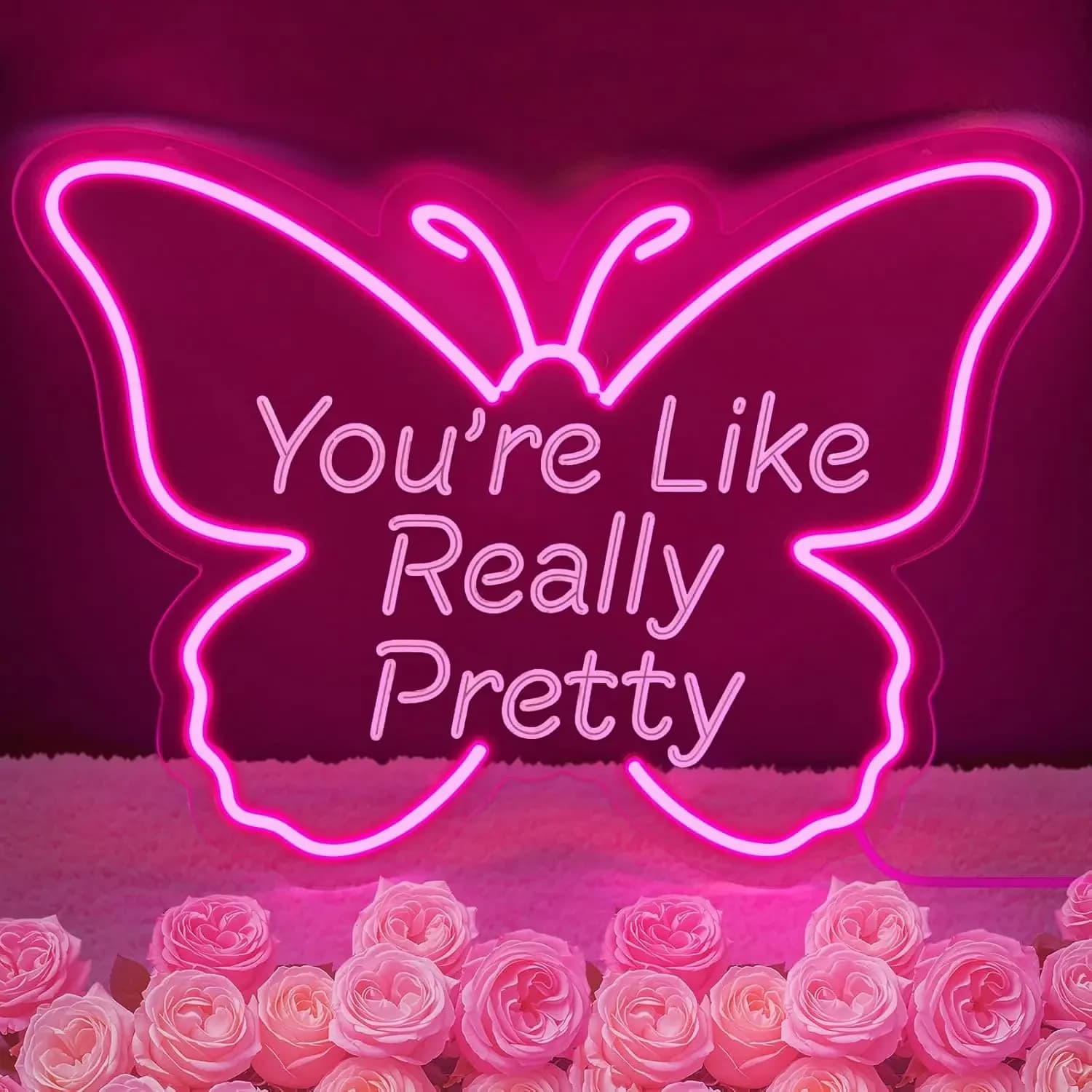 Insegna al Neon LED 'You're Like Really Pretty' USB Dimmerabile, Decorazione da Parete per Sala Giochi, Camera da Letto, Bar, Soggiorno, Regalo per Feste