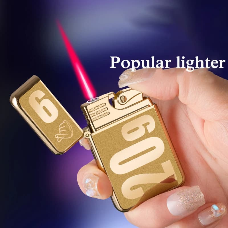 Nuovo antivento gas creativo torcia butano accendino esterno portatile accessori per fumatori gadget da uomo di fascia alta 2025 regali all'ingrosso