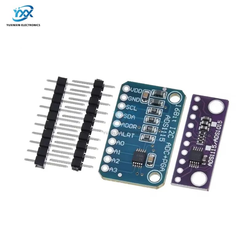 1PCS ADS1115 16 Bits I2C Precision ADC Module 4 Channels Development Card Pro Earn Amplifier 2.0 V to 5.5 V for Arduino RP