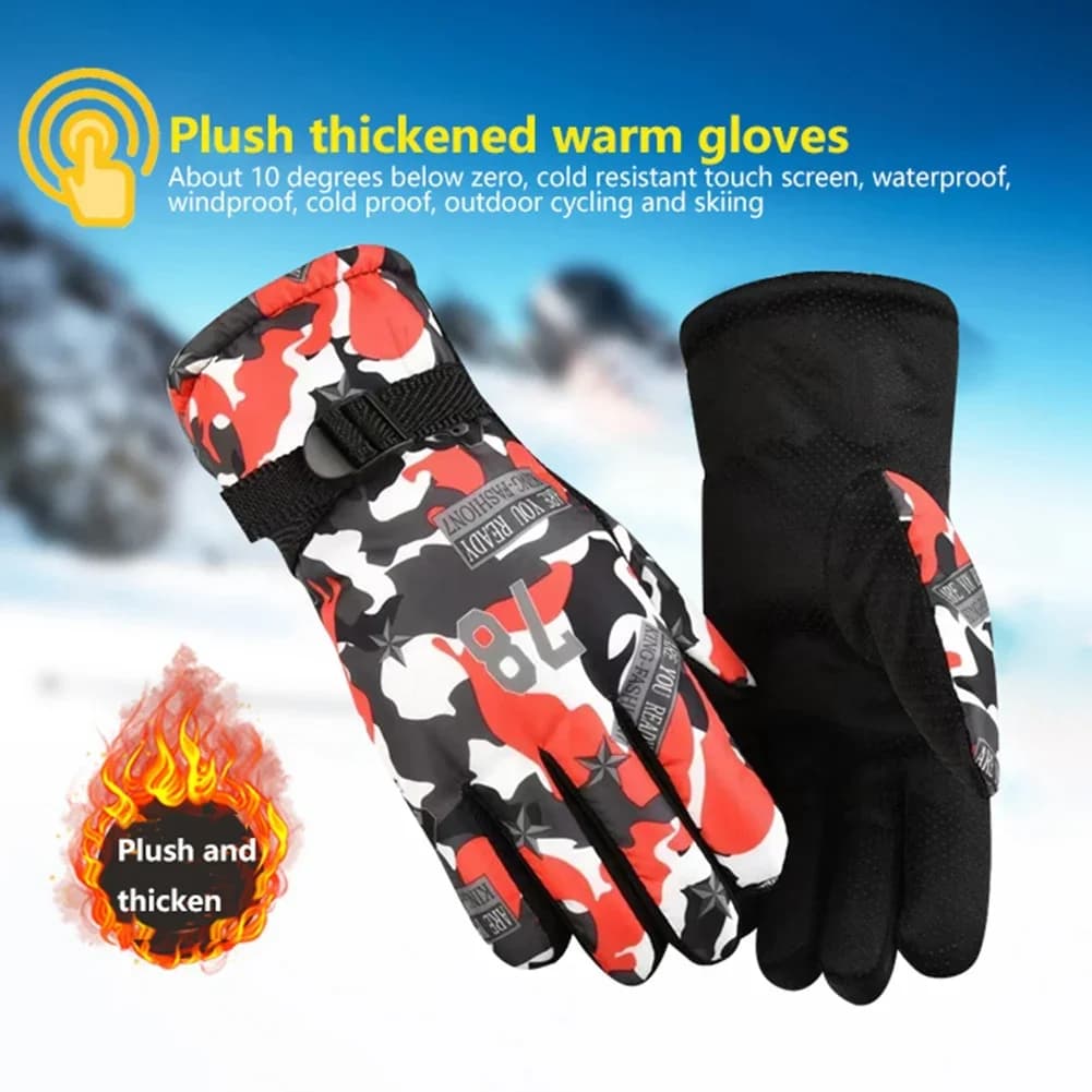 1 paio di guanti invernali da donna da uomo impermeabili per tenere al caldo guanti da sci da ciclismo touchscreen guanti da sci antiscivolo