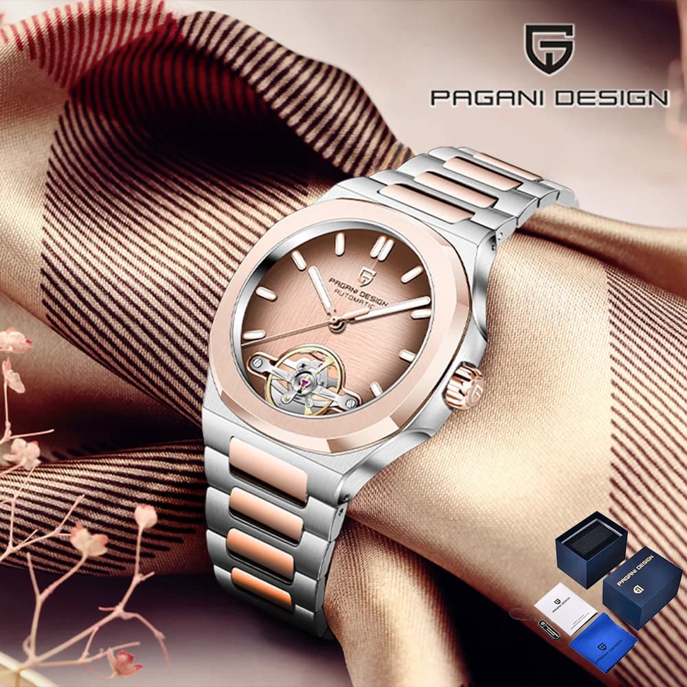 2026 Pagani design squisito lusso Tourbillon orologio meccanico da uomo in cristallo di zaffiro orologio automatico impermeabile confezione regalo da uomo