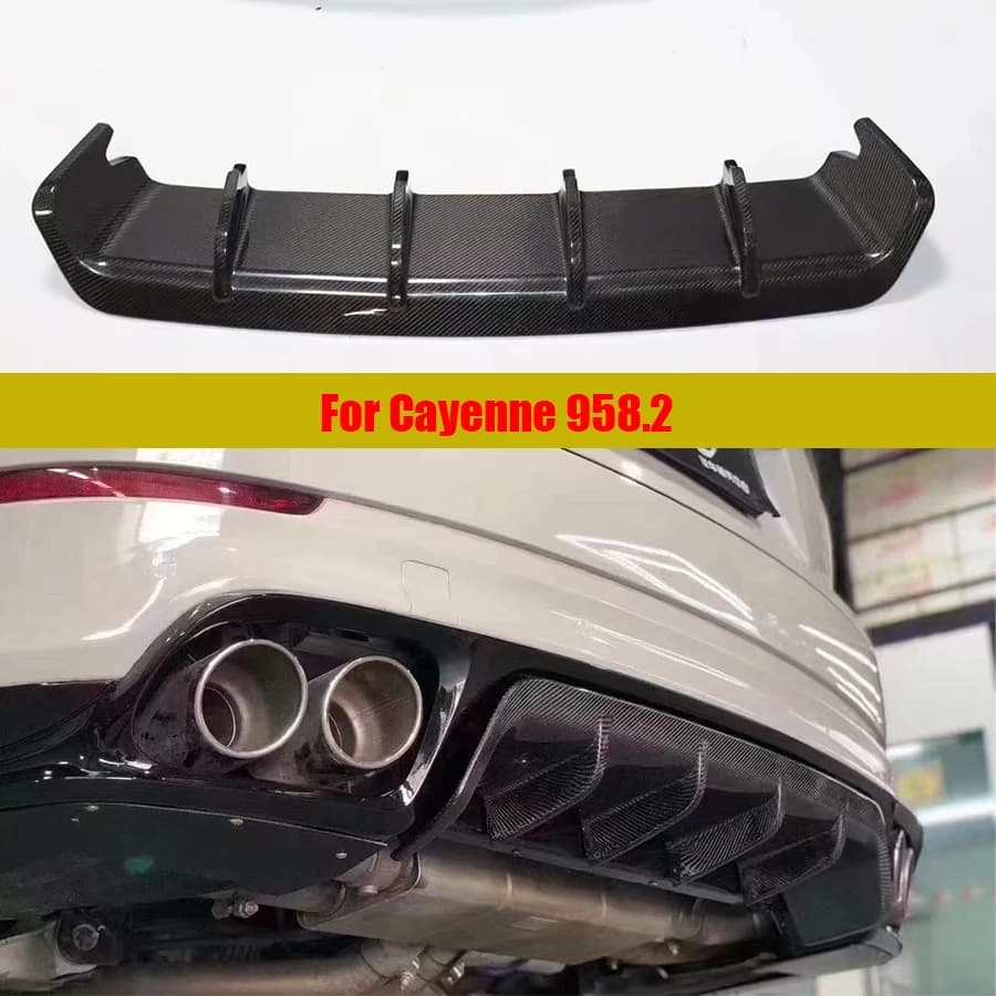 Diffusore Posteriore in Fibra di Carbonio per Porsche Cayenne 958.2 2017+ GTS, Splitter Posteriore, Spoiler, Accessori Auto