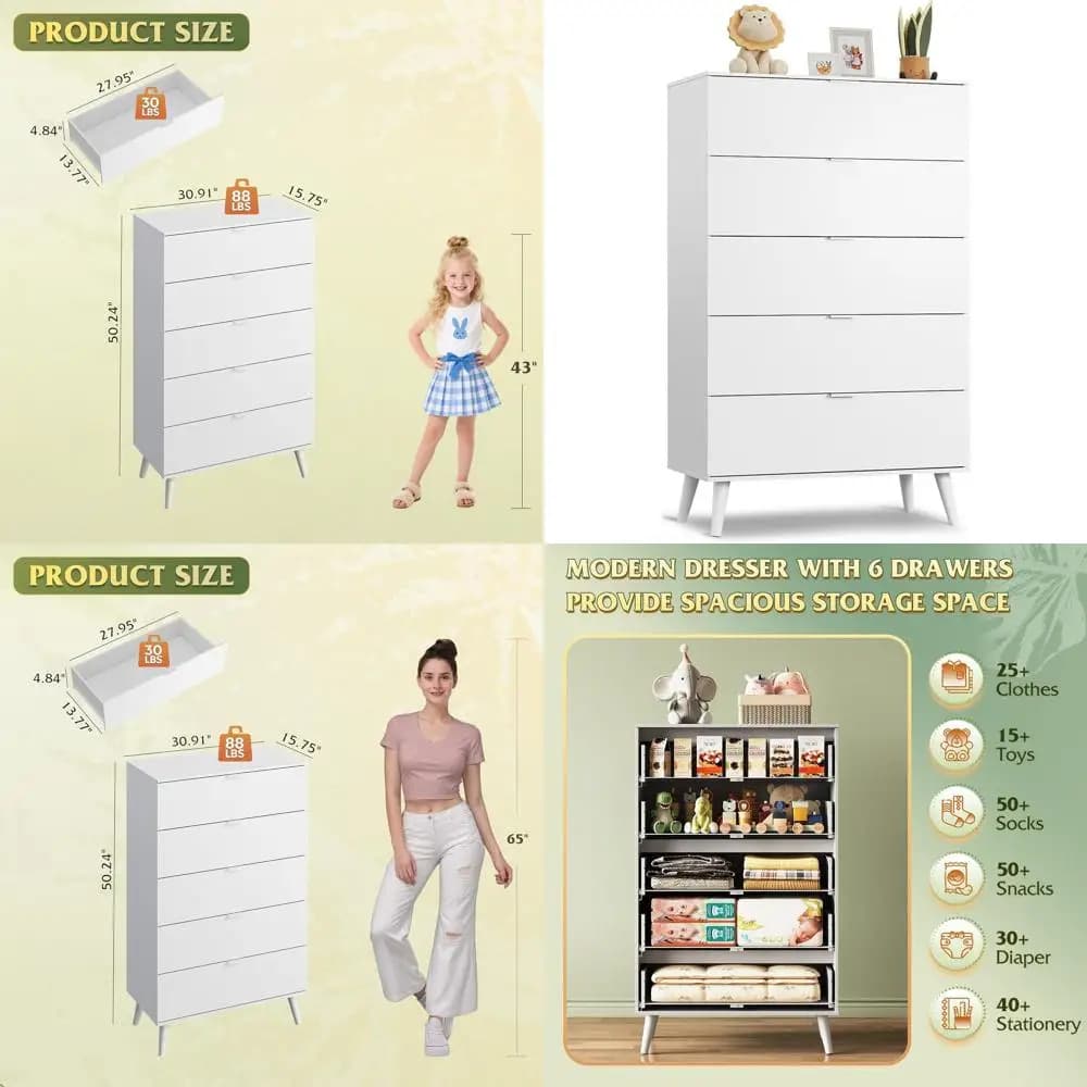 Elegante Cassettiera Alta in Legno con Maniglia in Metallo per Camere da Letto, Soggiorni, Corridoi e Armadi