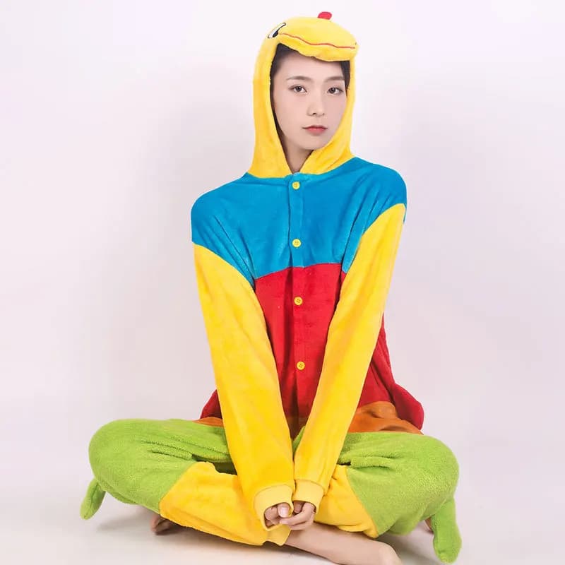 Per bambini adulti Cartoon Flanella Tuta Pigiama Onesies Indumenti da notte Autunno Inverno Addensare Coral Fleece Con cappuccio Indumenti da letto Allentati Abbigliamento per la casa