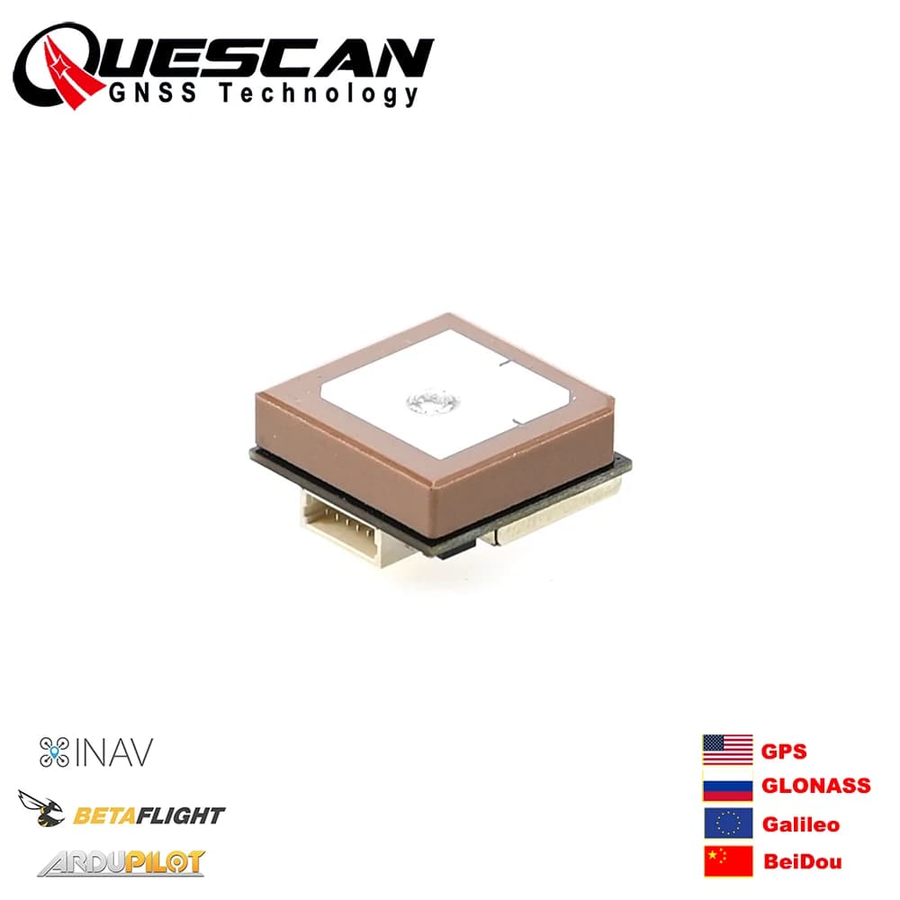 QUESCAN 18mm AN182 Modulo bussola GPS 20Hz M10 GPS GLONASS Galileo BeiDou per RC Racing FPV Drone Aereo Quadcopter GPS Senor