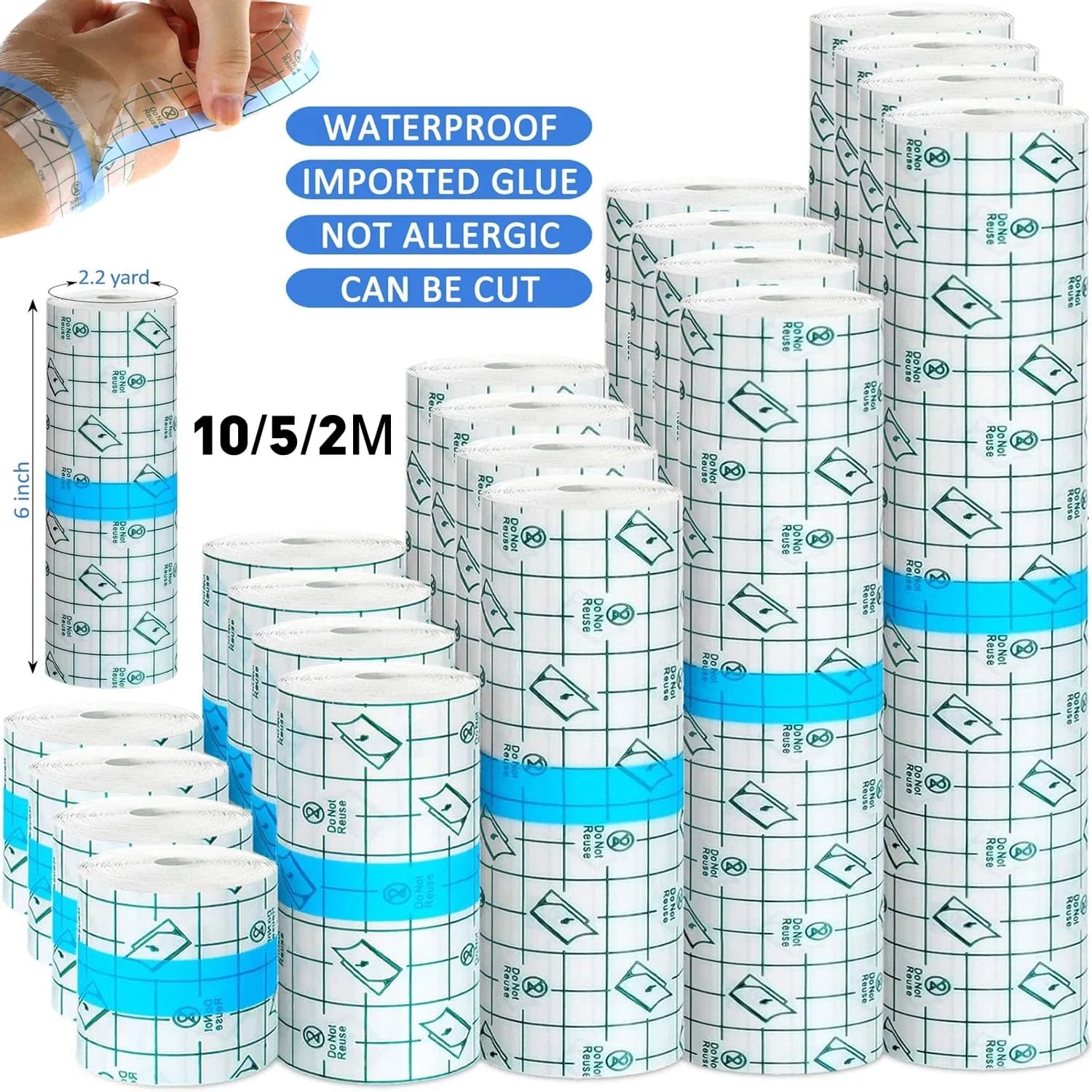 10/5/2M Tattoo Aftercare Bandage Roll - Waterproof Transparent Film For Initial Healing And Skin Repair - Adhesive Tattoo