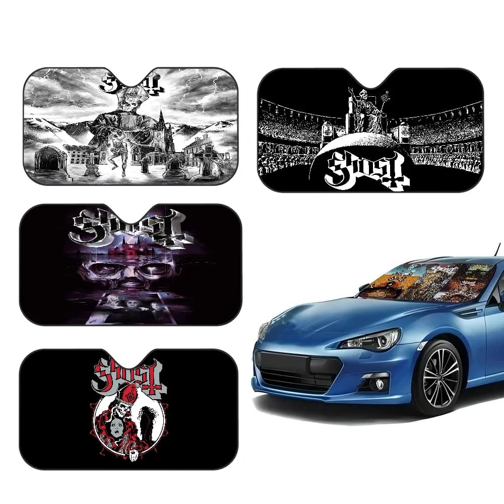 G-ghost Heavy Metal Band Personalizzato Cartoon Anime Parabrezza per auto Parasole Pieghevole Parasole per finestrino dell'auto